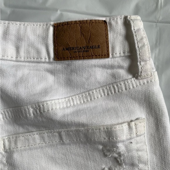 American eagle white jean mini skirt  distressed look size US00 regular - Picture 7 of 11